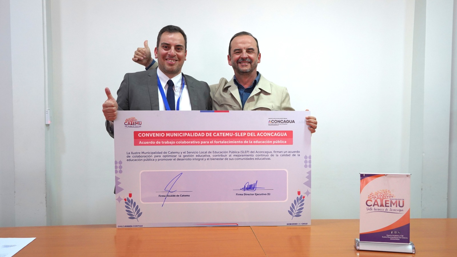 SLEP del Aconcagua y Municipalidad de Catemu firman convenio de colaboración en favor de la educación pública 